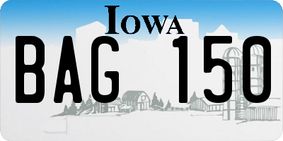 IA license plate BAG150