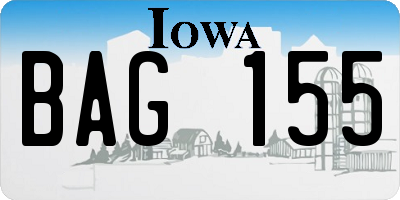IA license plate BAG155