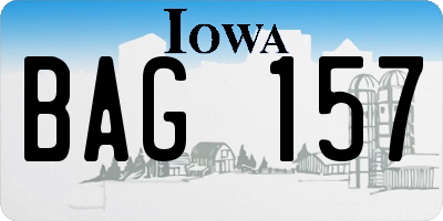 IA license plate BAG157