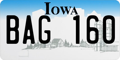 IA license plate BAG160