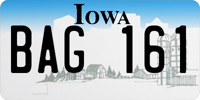 IA license plate BAG161