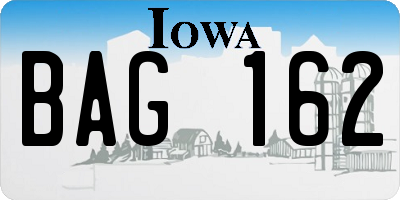 IA license plate BAG162
