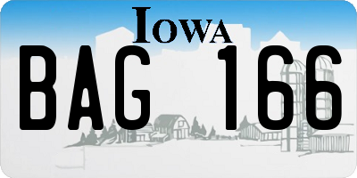 IA license plate BAG166
