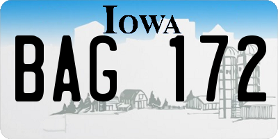 IA license plate BAG172