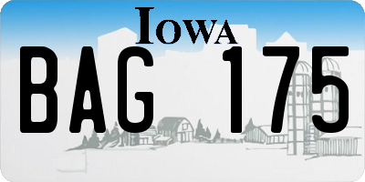 IA license plate BAG175