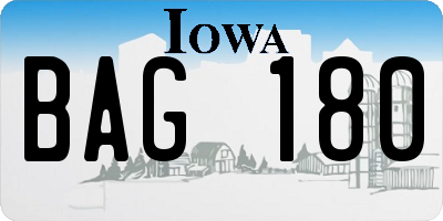 IA license plate BAG180
