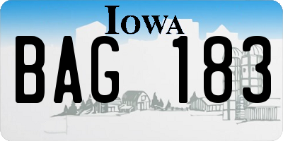 IA license plate BAG183