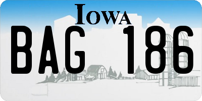 IA license plate BAG186