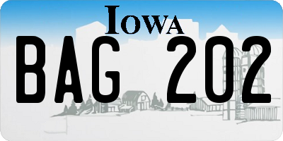 IA license plate BAG202