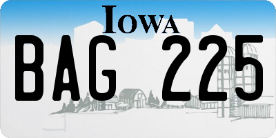 IA license plate BAG225