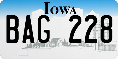 IA license plate BAG228