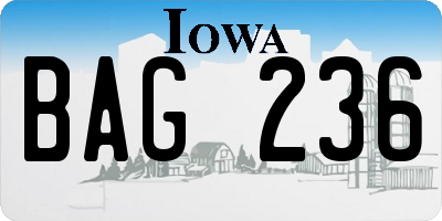 IA license plate BAG236