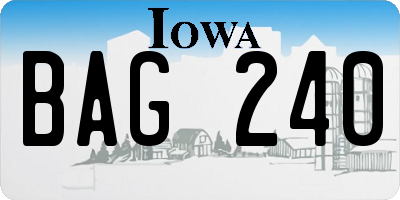 IA license plate BAG240