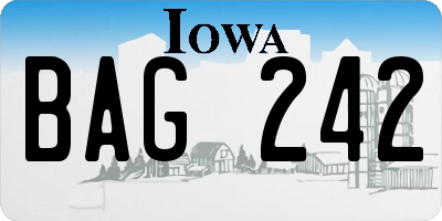 IA license plate BAG242