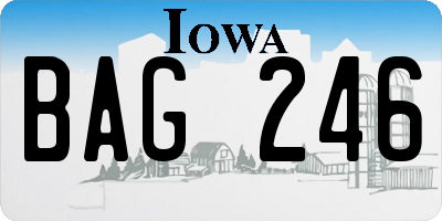 IA license plate BAG246