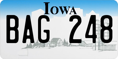 IA license plate BAG248