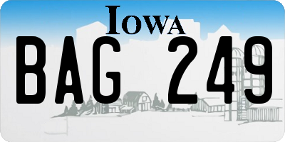 IA license plate BAG249