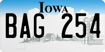 IA license plate BAG254