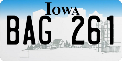 IA license plate BAG261