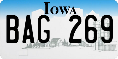 IA license plate BAG269