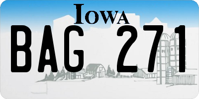 IA license plate BAG271