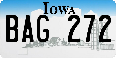 IA license plate BAG272
