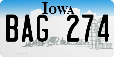 IA license plate BAG274