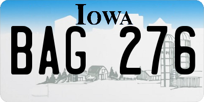 IA license plate BAG276