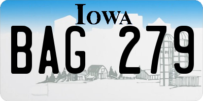 IA license plate BAG279
