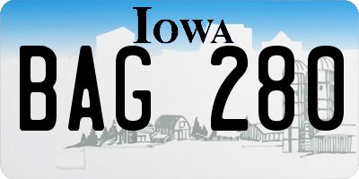 IA license plate BAG280