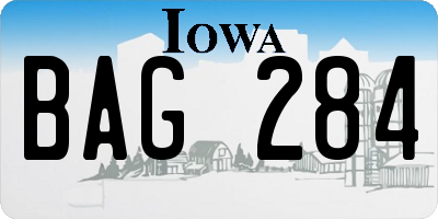 IA license plate BAG284