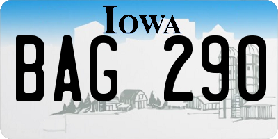IA license plate BAG290