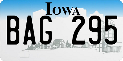 IA license plate BAG295
