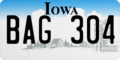 IA license plate BAG304