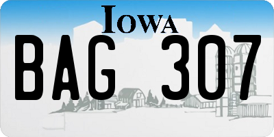IA license plate BAG307