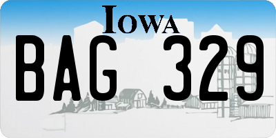 IA license plate BAG329