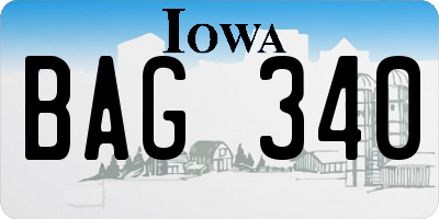 IA license plate BAG340