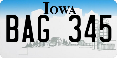 IA license plate BAG345