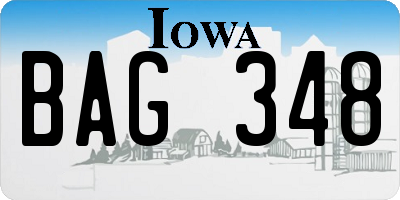 IA license plate BAG348