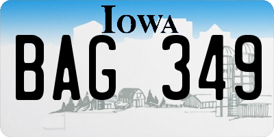 IA license plate BAG349
