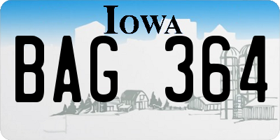 IA license plate BAG364