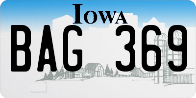 IA license plate BAG369