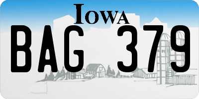 IA license plate BAG379