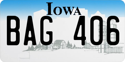 IA license plate BAG406