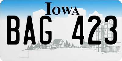 IA license plate BAG423