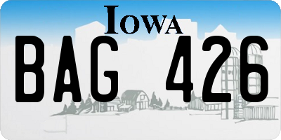 IA license plate BAG426