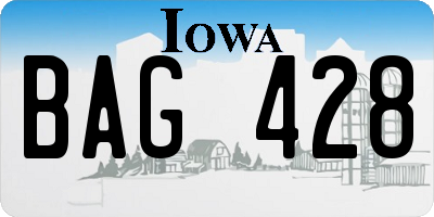 IA license plate BAG428