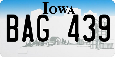 IA license plate BAG439