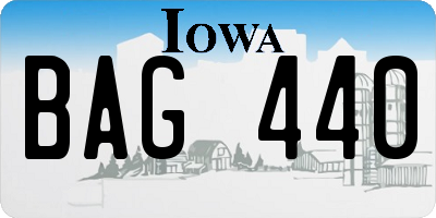 IA license plate BAG440
