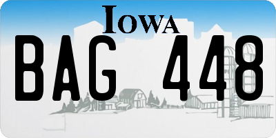 IA license plate BAG448
